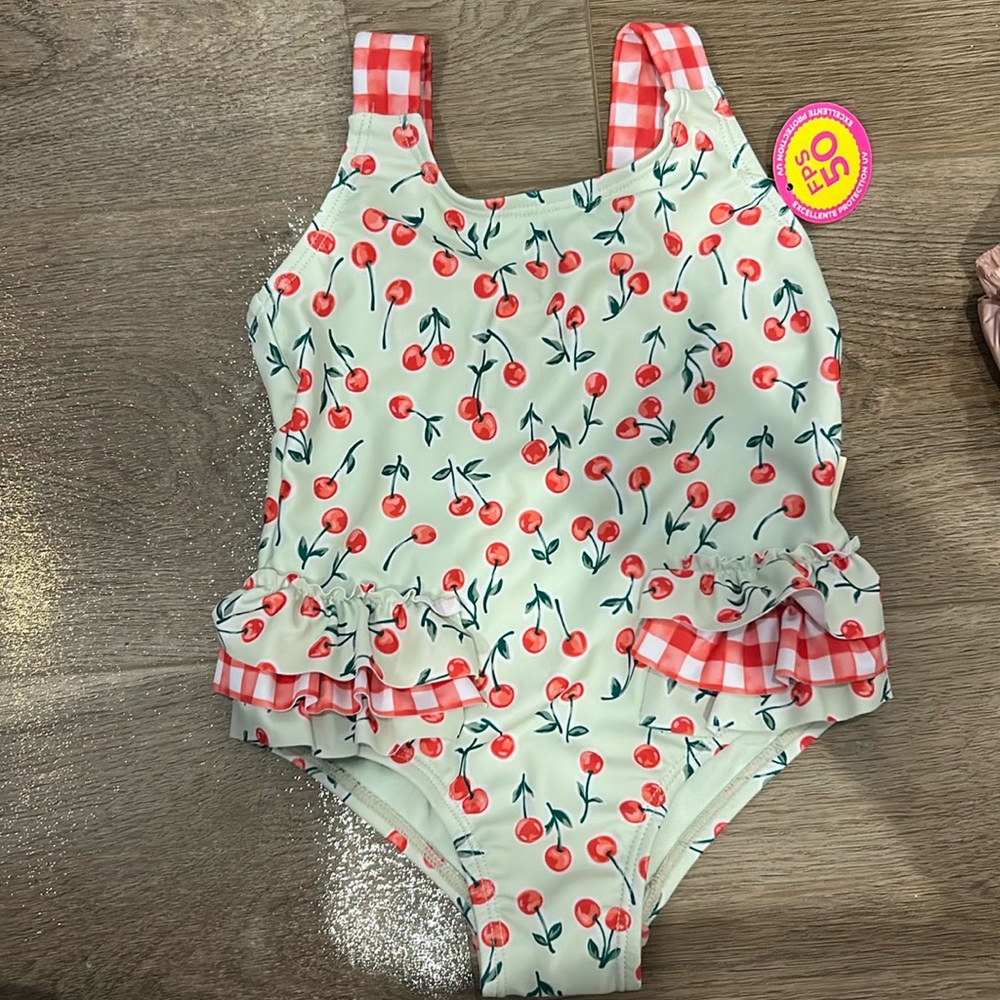 NWT Cynthia Rowley cherries baby swimsuit 18m SPF 50